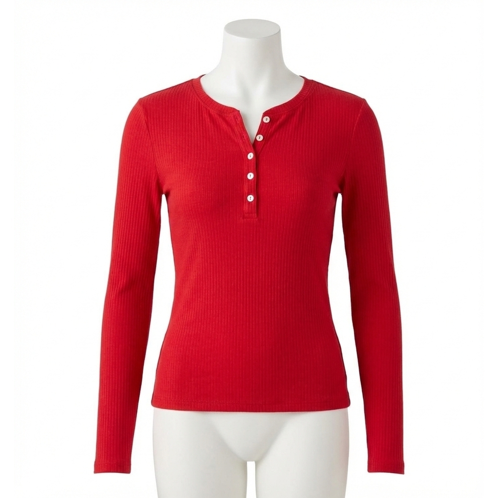 NEW Z SUPPLY holly pointelle long sleeve top in festive red